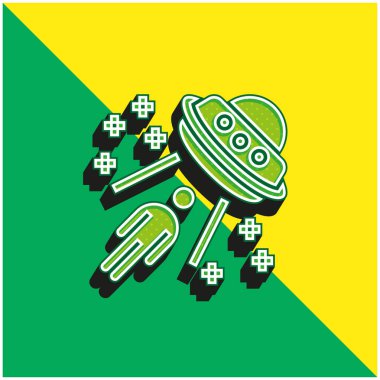 Alien Green and yellow modern 3d vector icon logo clipart