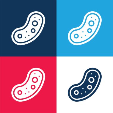 Bakteri mavi ve kırmızı dört renk en az simge kümesi