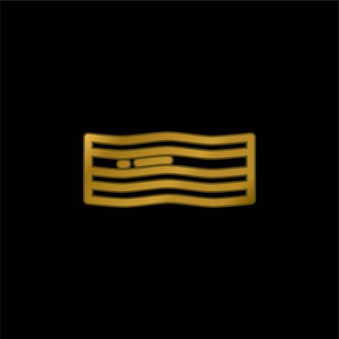 Pastırma altın kaplama metalik simge veya logo vektörü