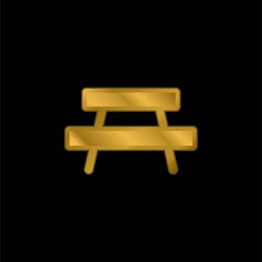 Altın kaplama metalik simge veya logo vektörü