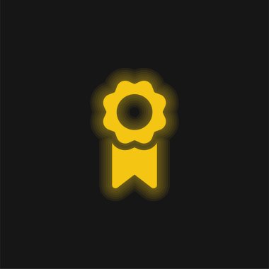 Rozet sarı parlak neon simgesi