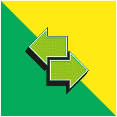 Yeşil ve sarı modern 3D vektör simgesi logosu