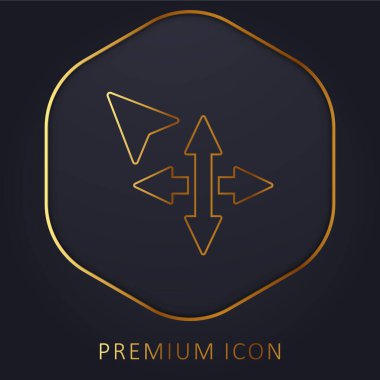 Oklar Aracı Taşı Altın çizgi prim logosu veya simgesi