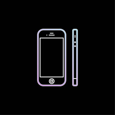 Apple İphone 4 Ön ve Yan Görünüm mavi gradyan vektör simgesi