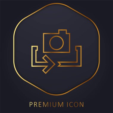 Ok altın çizgi premium logosu veya simgesi