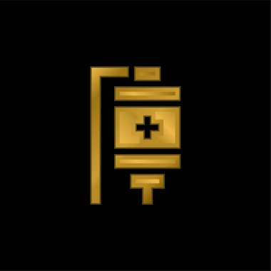 Kan Torbası altın kaplama metalik simge veya logo vektörü