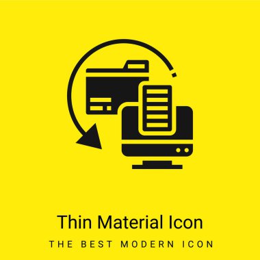Backup Copy minimal bright yellow material icon clipart