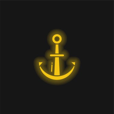 Çapa sarısı parlak neon simgesi