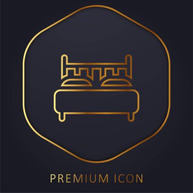 Yatak altın çizgisi prim logosu veya simgesi