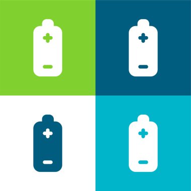 Batarya Düz 4 renk en küçük simge seti