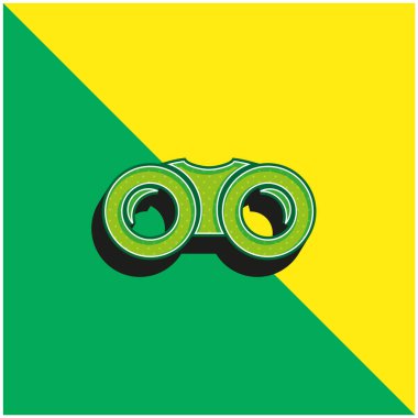 Dürbünler Yeşil ve Sarı Modern 3D vektör simgesi logosu