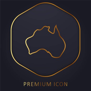 Australia golden line premium logo or icon clipart