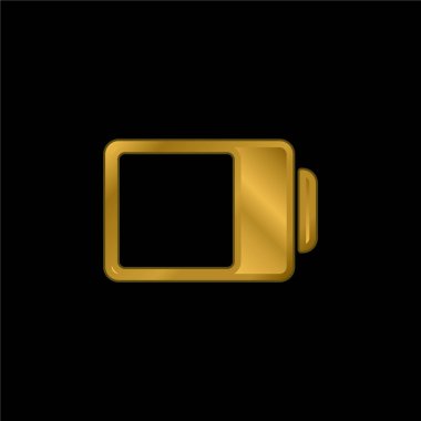 Batarya Durum Arayüzü Sembolü Neredeyse Altın kaplama metalik simge veya logo vektörü
