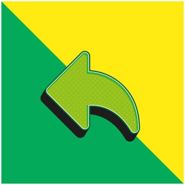 Backward Green and yellow modern 3d vector icon logo clipart
