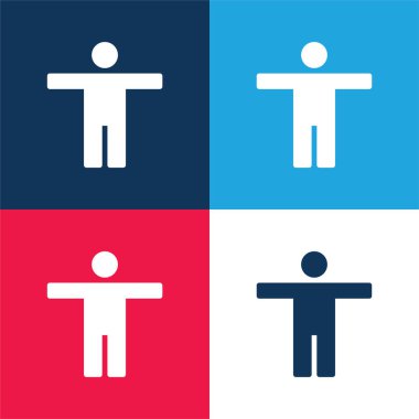 Erişilebilirlik mavi ve kırmızı dört renk minimal simgesi seti