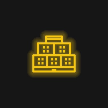 Görünüm Bloğu sarı parlayan neon simgesi