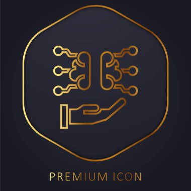 Beyin altın çizgisi prim logosu veya simgesi