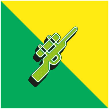 Biathlon Green and yellow modern 3d vector icon logo clipart