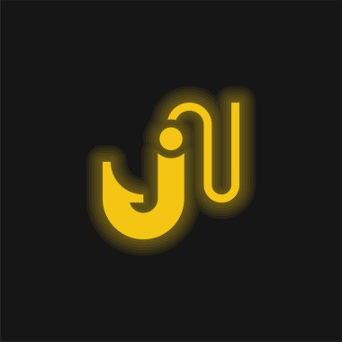 Yem sarı parlayan neon simgesi