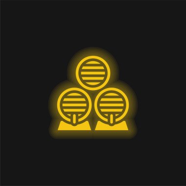 Fıçı sarı parlak neon simgesi