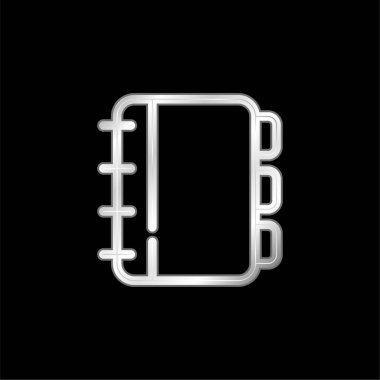 Randevu defterinde gümüş kaplama metalik simge