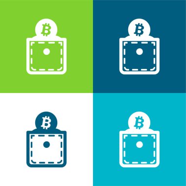 Bitcoin Cep Düz 4 renk minimal simge seti