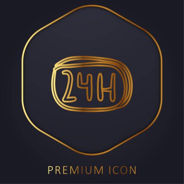 24 Saat Kol Ticari Sinyal Altın Çizgi prim logosu veya simgesi