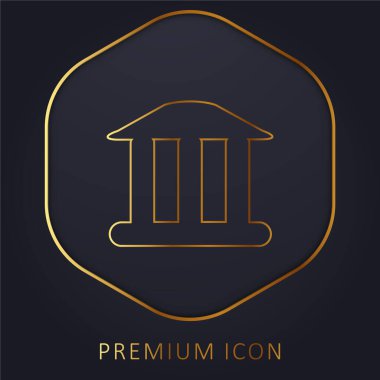 Antique Temple golden line premium logo or icon clipart