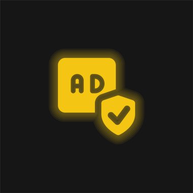 Ad Bloğu sarı parlayan neon simgesi