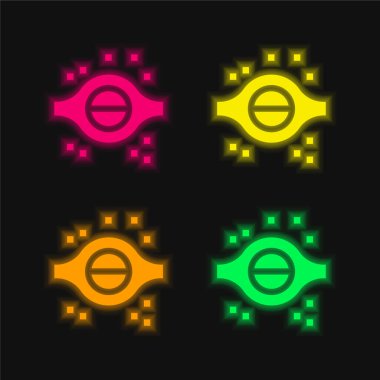 Blackhole four color glowing neon vector icon clipart