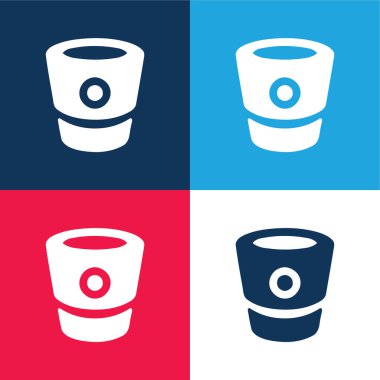 Bitbucket Logosu mavi ve kırmızı dört renk minimal simgesi seti