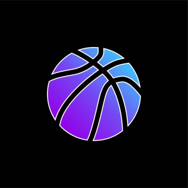 Basketbol mavi eğimli vektör simgesi topu