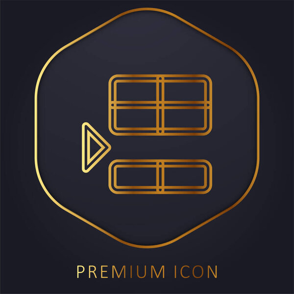 Below golden line premium logo or icon