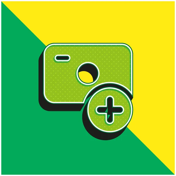 Añadir Verde Amarillo Moderno Vector Icono Logo — Archivo Imágenes Vectoriales