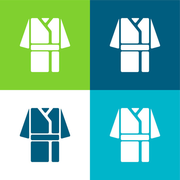 Халат Плоский четырехцветный минимальный набор иконок