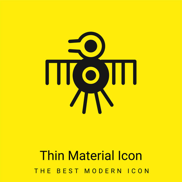 Bird Old Indian Design Of Thin Lines минимальный ярко-желтый значок материала