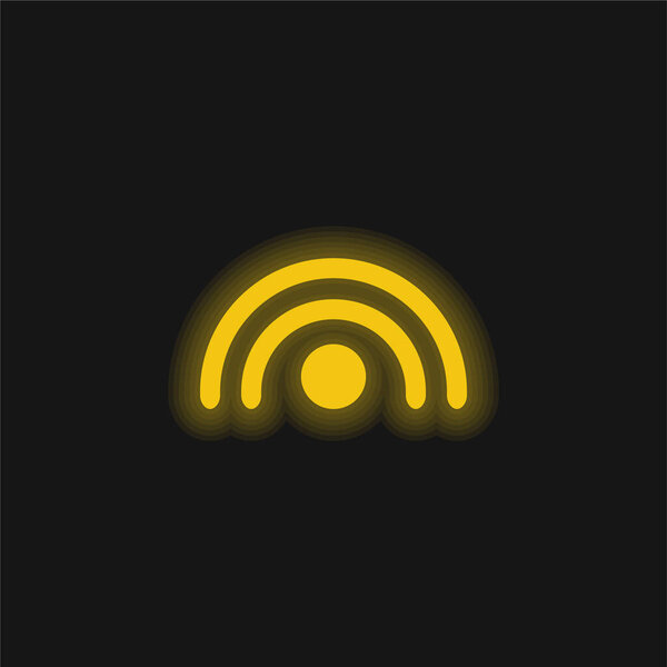 Antenna Signal yellow glowing neon icon