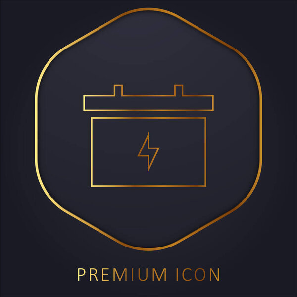 Батарея золотой линии премиум логотип или значок