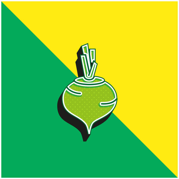 Beetroot Green and yellow modern 3d vector icon logo
