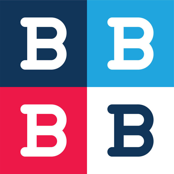 Жирный синий и красный четыре цвета минимальный набор значков