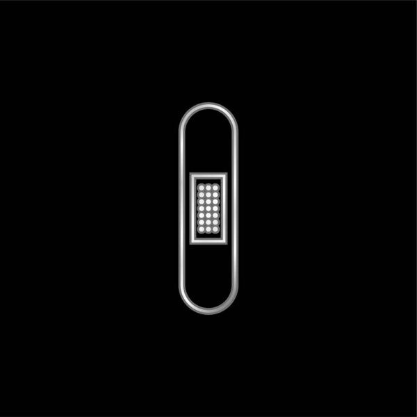 Band Aid Silhouette In Vertical Position silver plated metallic icon