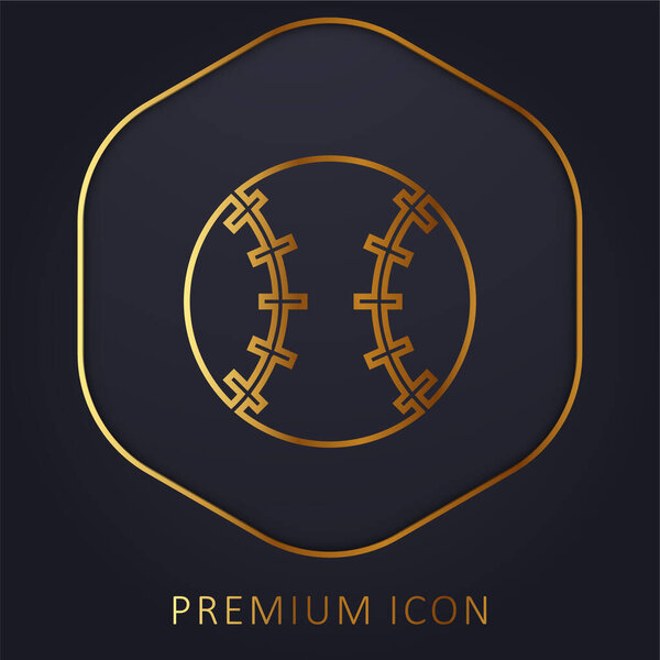 Baseball Ball golden line premium logo or icon