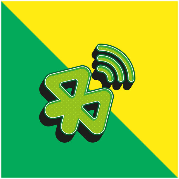 Bluetooth Зеленый и желтый современный 3d векторный логотип