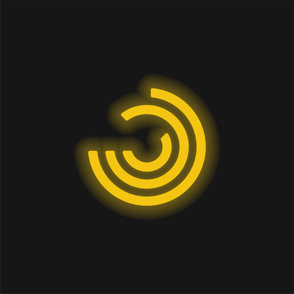 Analysis yellow glowing neon icon