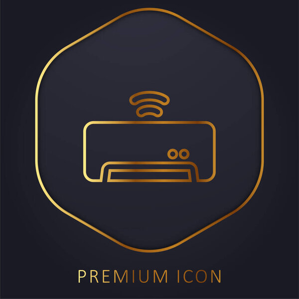 Air Conditioner golden line premium logo or icon
