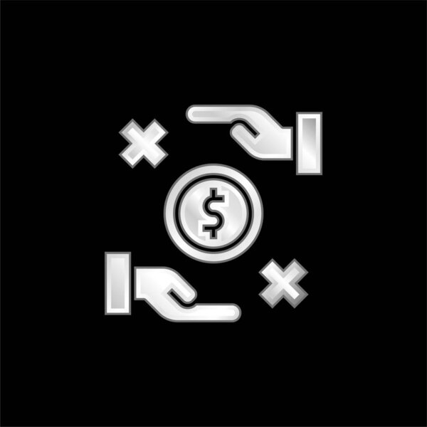 Bribe silver plated metallic icon