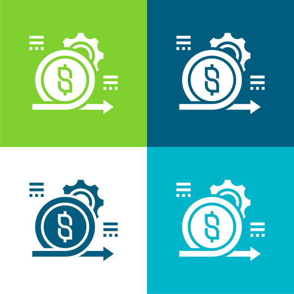 Agile Flat четырехцветный минимальный набор иконок