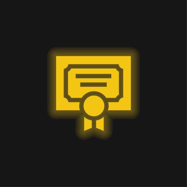 Желтая сияющая неоновая икона