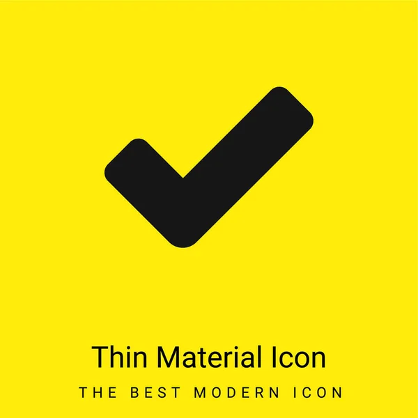 Big Check Mark Minimální Jasně Žlutá Ikona Materiálu — Stockový vektor