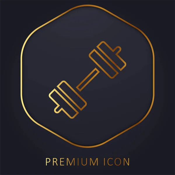 Barbell Linha Dourada Logotipo Premium Ícone —  Vetores de Stock